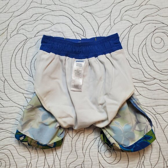 [3-6M] GYMBOREE Blue/Green Floral Baby Swim Shorts - Picture 4 of 6